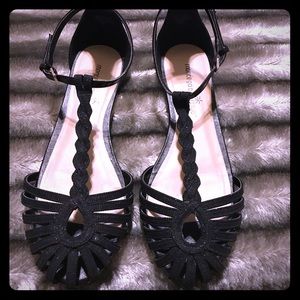 Black Strappy Flats